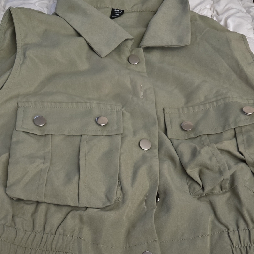 H&M Olive Utility Jacket with Pockets